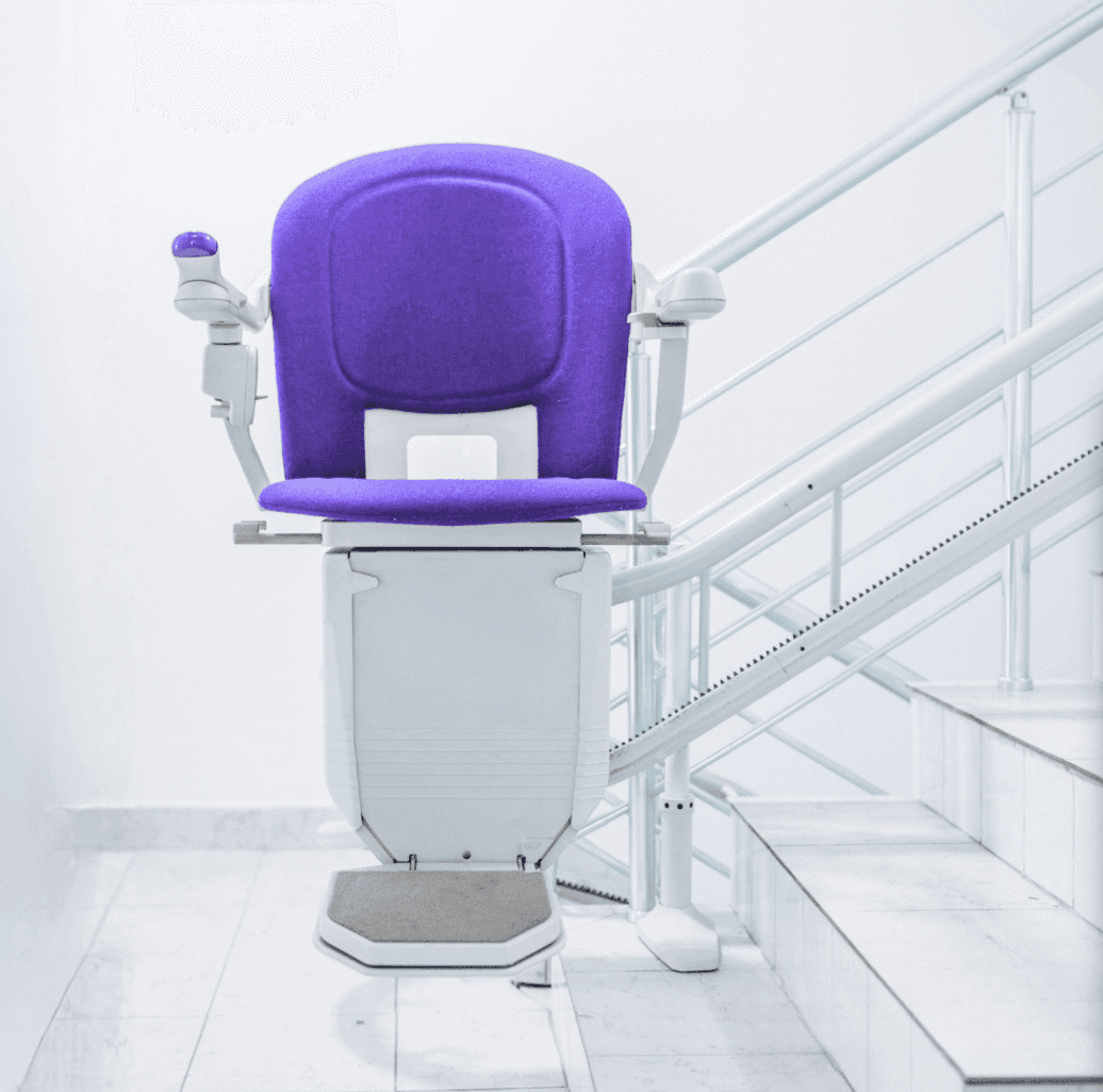 Modern stairlift installed in a bright residential home